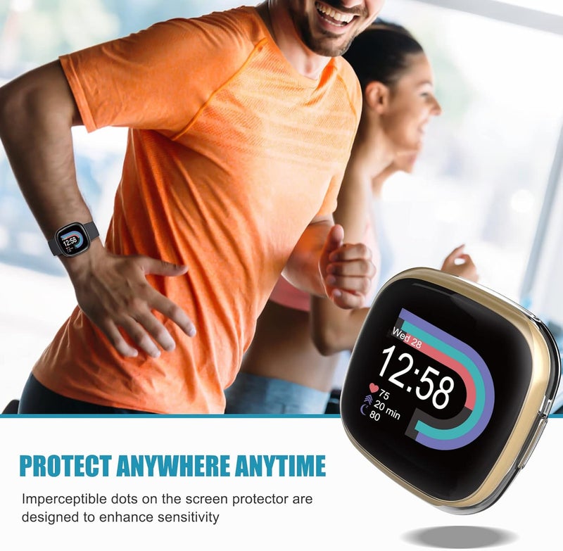 KPYJA Screen Protector for Fitbit Sense 2/Versa 4 Case, Soft TPU Plated Case All-Around Protective Screen Full Cover Bumper for Sense 2/Versa 4 Smart Watch - Image 5